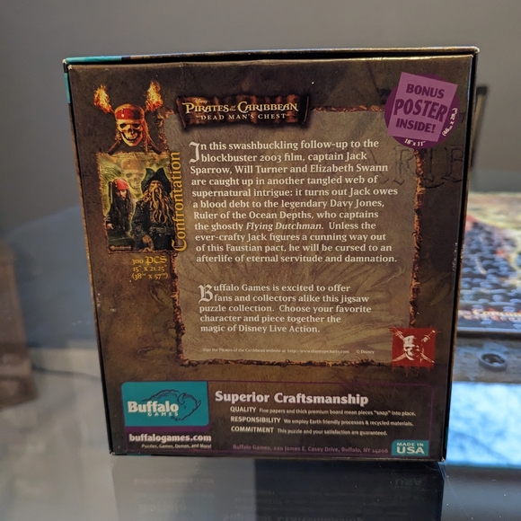 Pirates Of The Carribean Movie 300 PC Puzzle Game Depp Sparrow with Poster - Picture 3 of 5